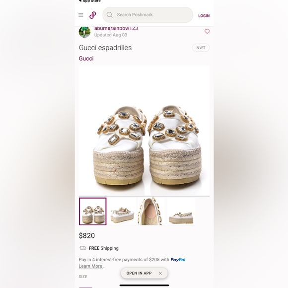 Brand: GUCCI
Style: Pepita Crystal Platform Espadrilles
Color: White - Picture 12 of 12